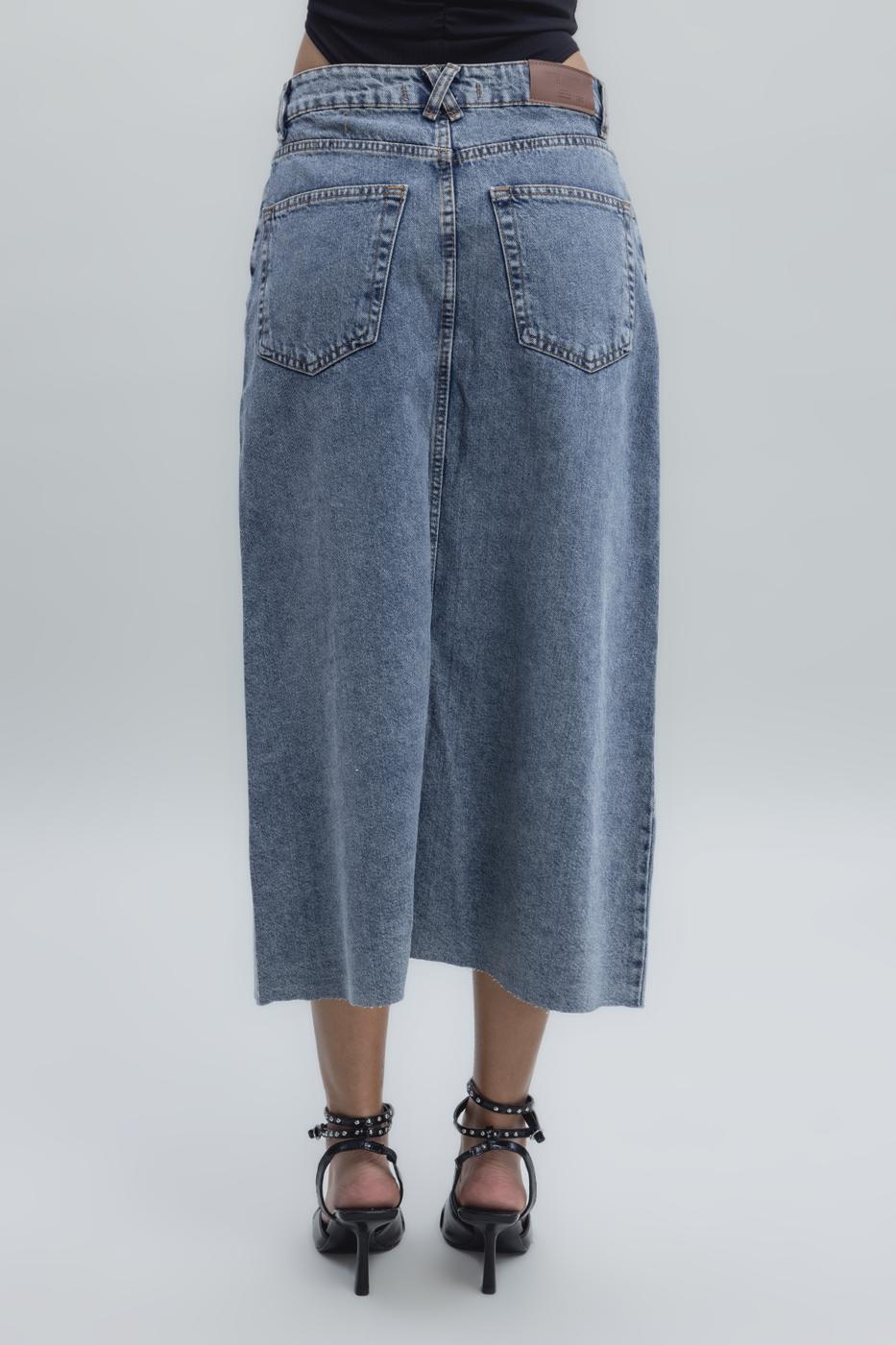 BSL Women Slit Detailed Denim Skirt - New Tecumseth