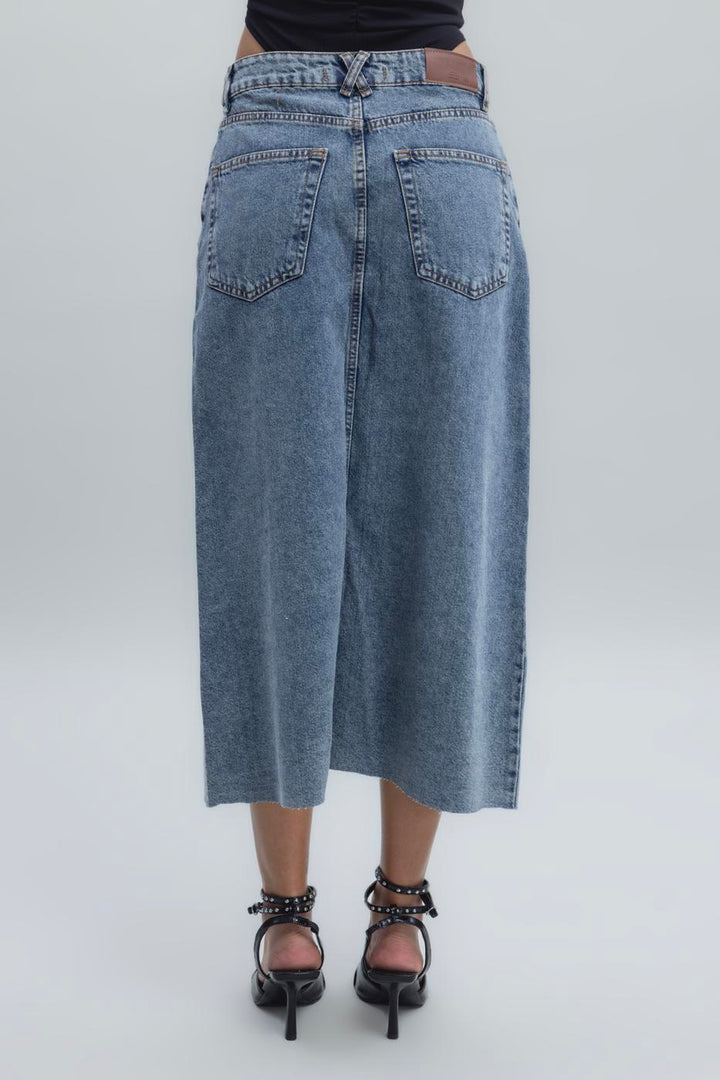 BSL Women Slit Detailed Denim Skirt - New Tecumseth