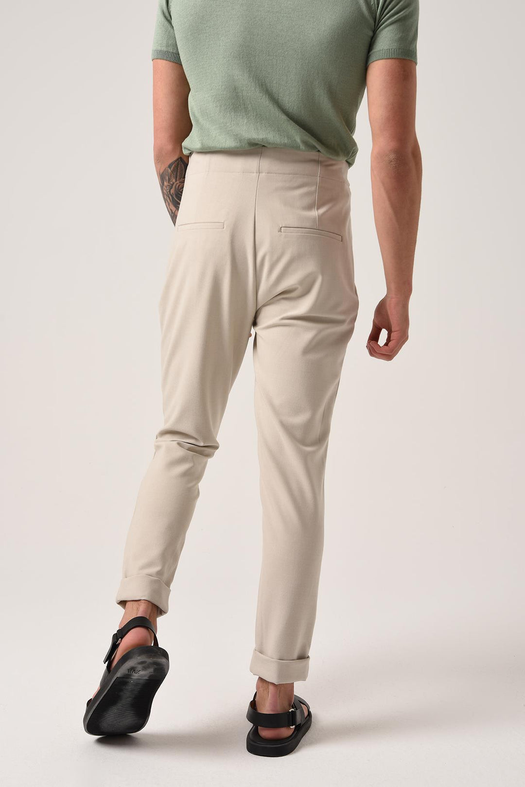 ANT High Waist (Boyfriend) Pleated Fabric Trousers - Puebla