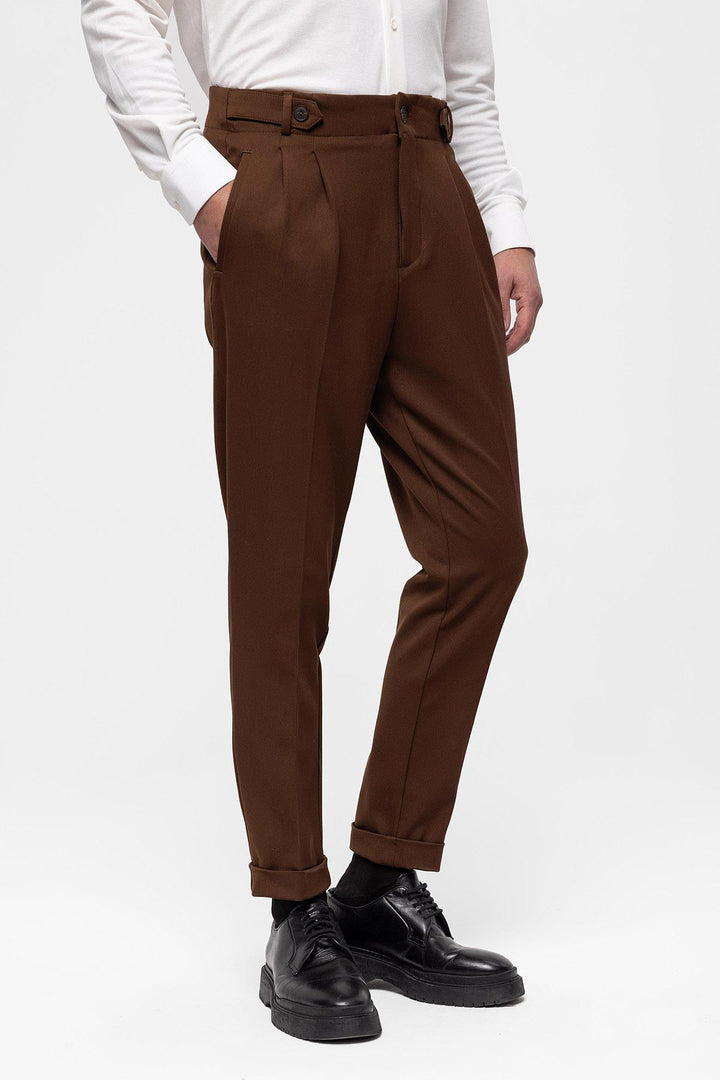 ANT High Waist (Boyfriend) Pleated Fabric Trousers - Swadlincote