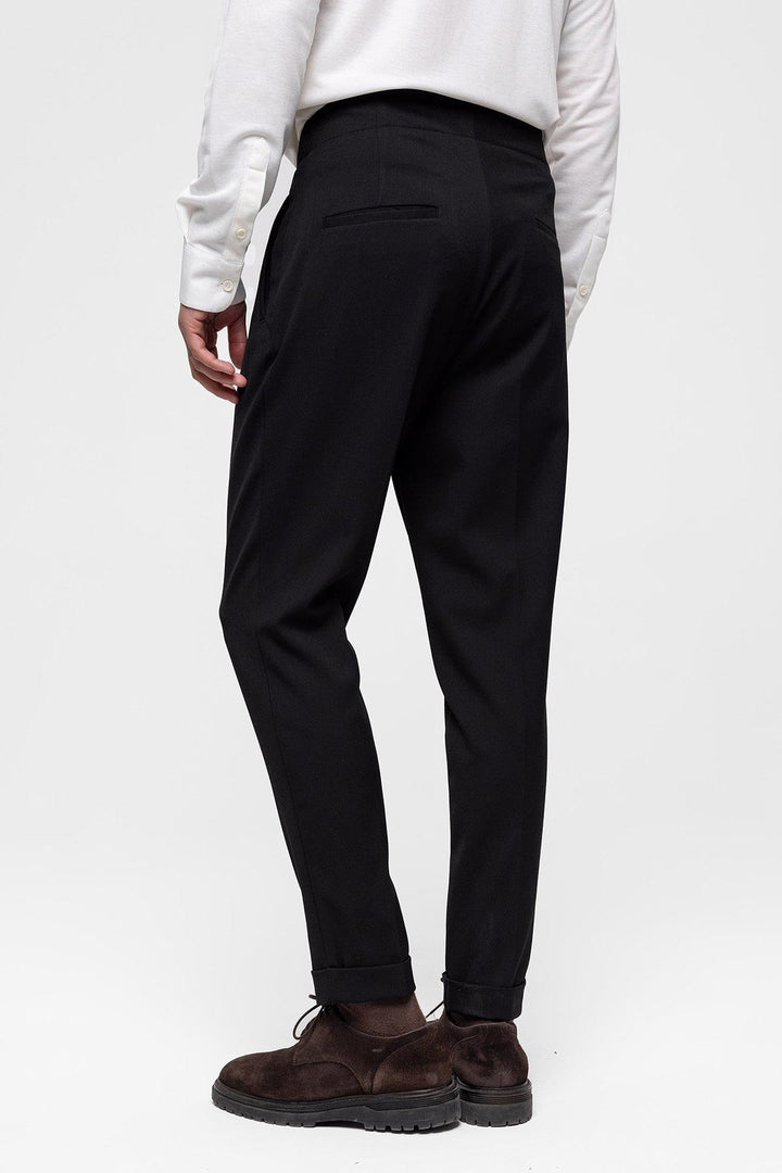 ANT High Waist (Boyfriend) Pleated Fabric Trousers - Plainfield