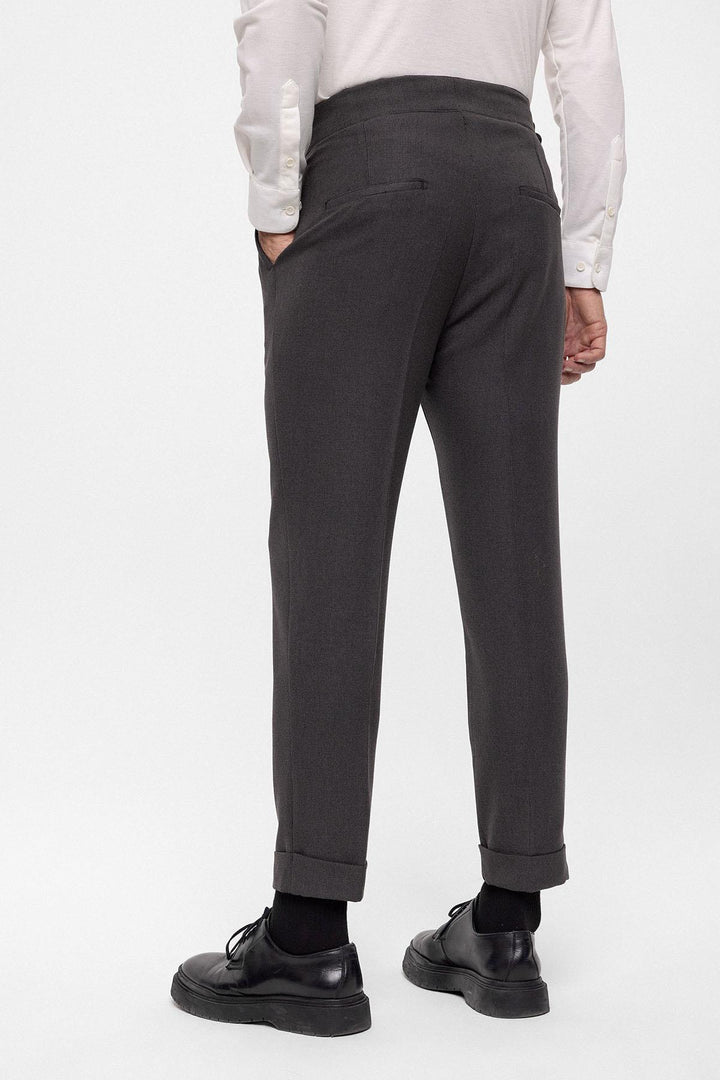 ANT High Waist (Boyfriend) Pleated Fabric Trousers With Buckle Belt - Apeldoorn