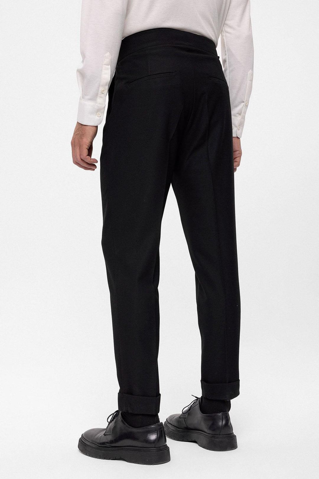 ANT High Waist (Boyfriend) Pleated Fabric Trousers With Buckle Belt - Würzburg