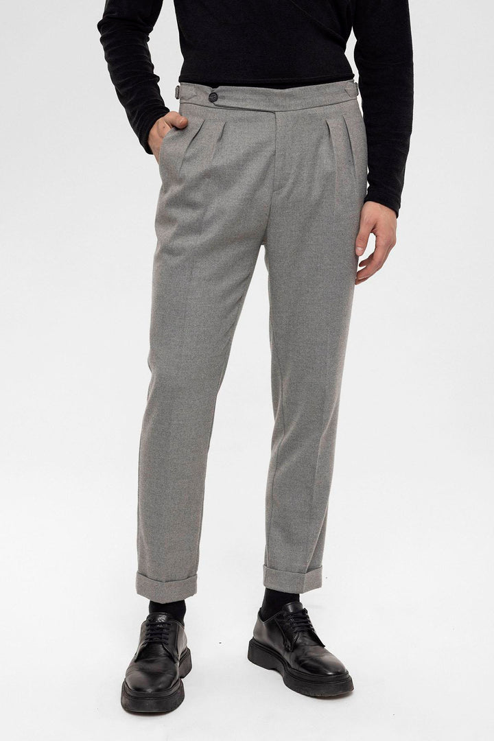 ANT High Waist Double Pleated Men's Trousers - Ontario