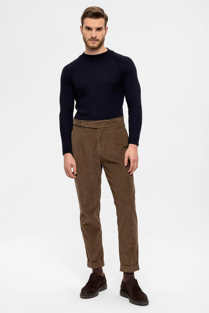 ANT High Waist Double Leg Velvet Men's Trousers - Sesimbra