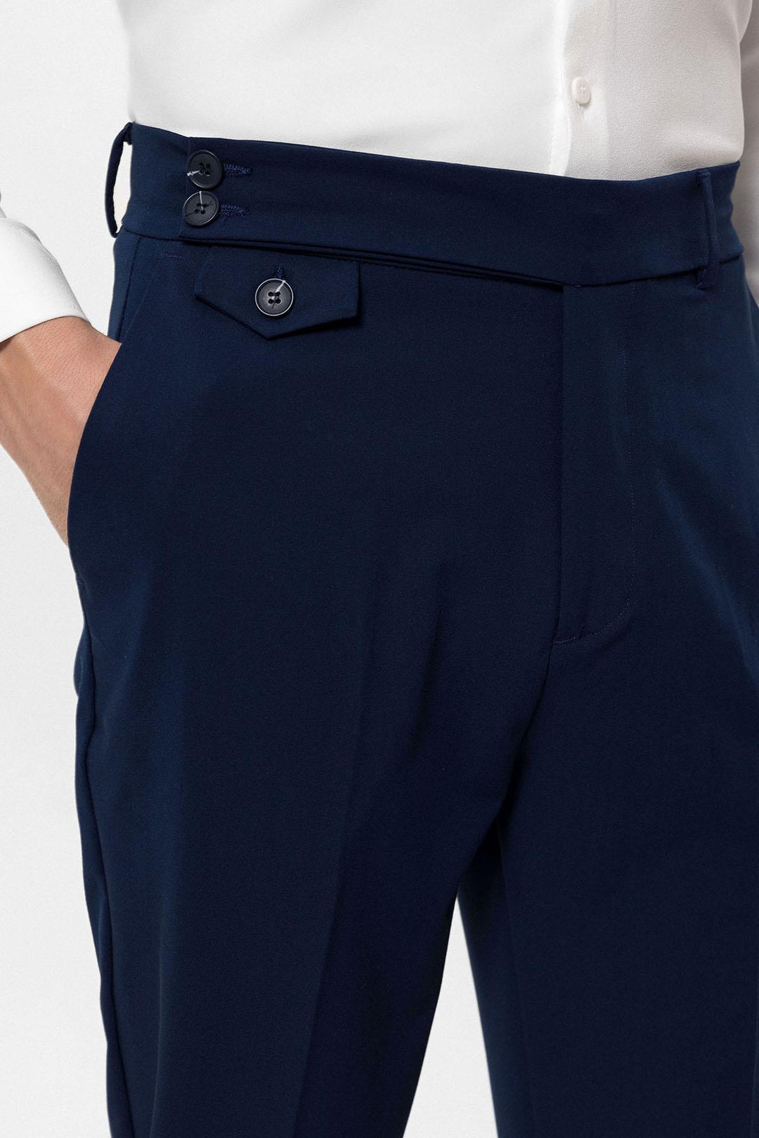 ANT High Waist Button Closure Men's Trousers - Nottingham