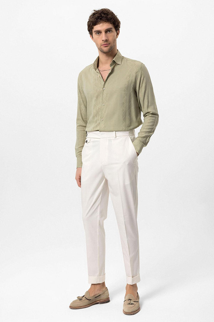 ANT High Waist Button Closure Men's Trousers - Mönchengladbach