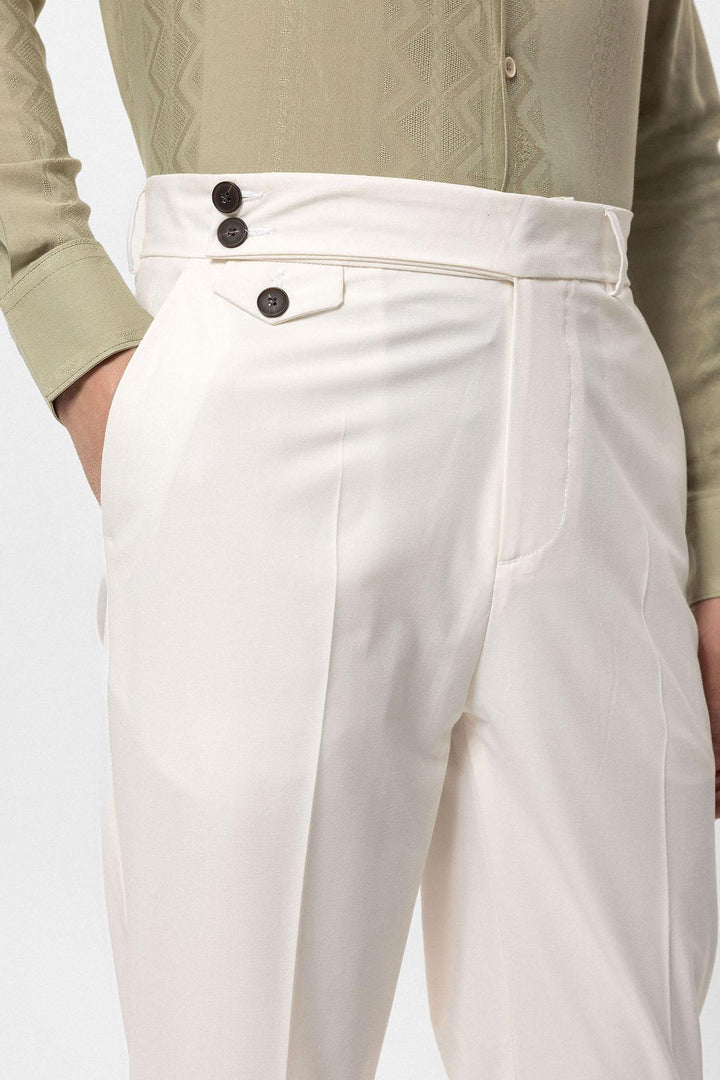 ANT High Waist Button Closure Men's Trousers - Mönchengladbach