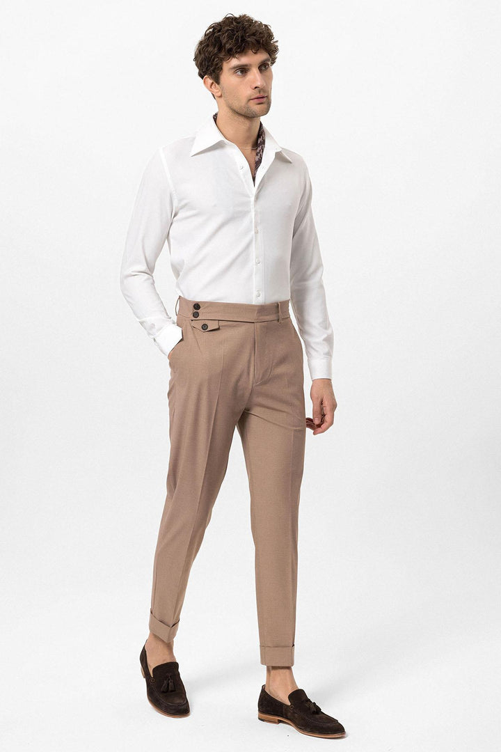 ANT High Waist Button Closure Men's Trousers - Dinslaken