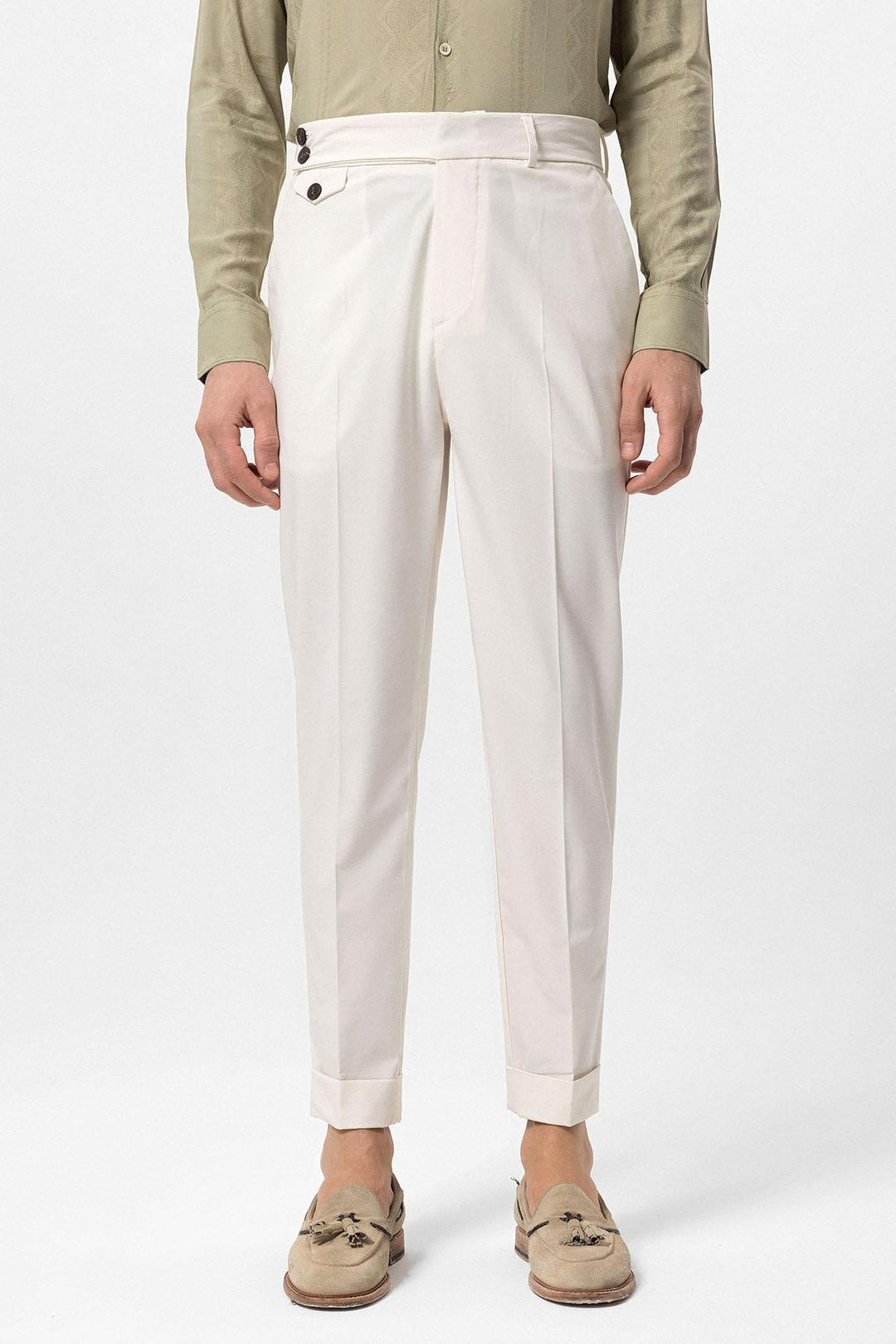 ANT High Waist Button Closure Men's Trousers - Mönchengladbach