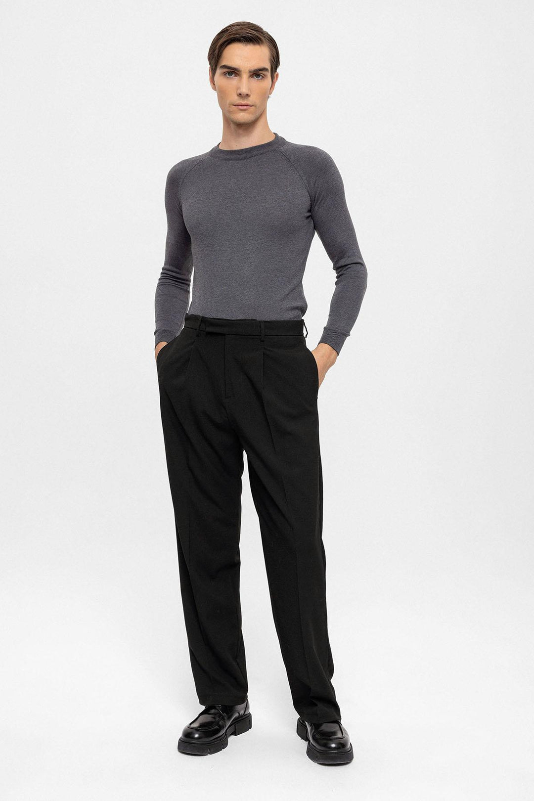 ANT High Waist Zippered Men's Trousers - Casper