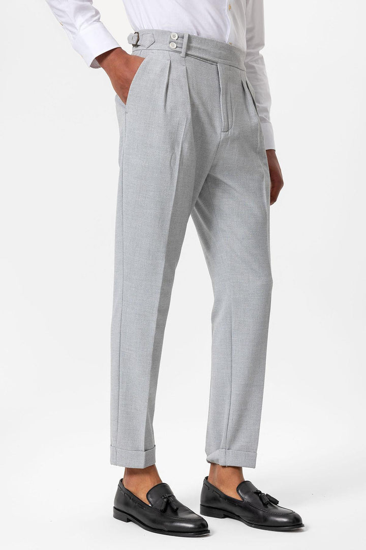 ANT High Waist Pleated Textured Men's Trousers - Frankenthal