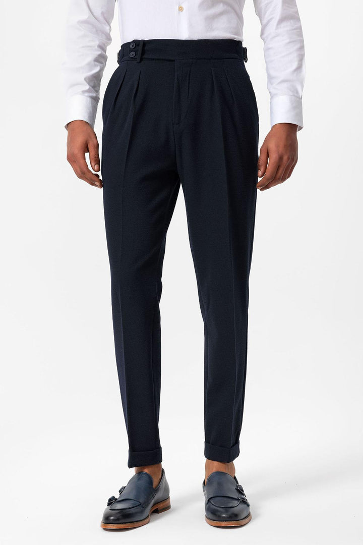 ANT High Waist Pleated Textured Men's Trousers - Kempten