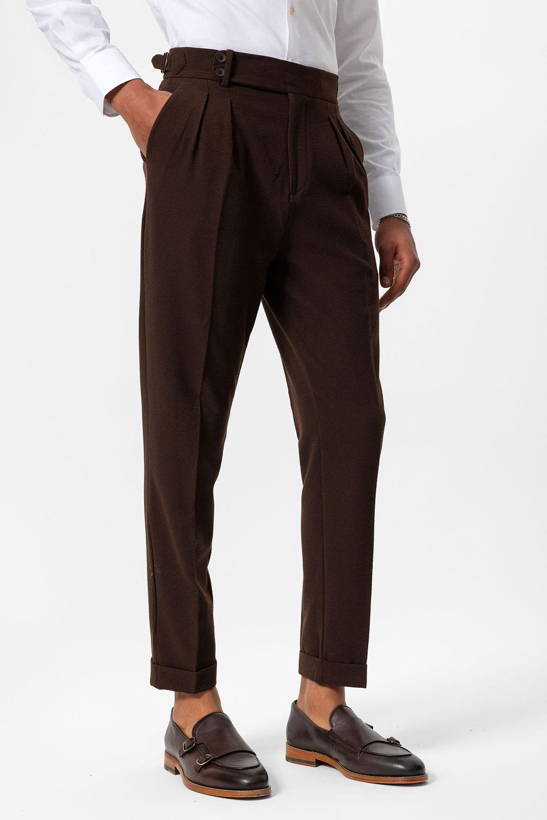 ANT High Waist Pleated Textured Men's Trousers - Beckum