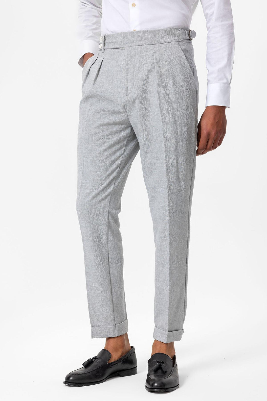 ANT High Waist Pleated Textured Men's Trousers - Frankenthal