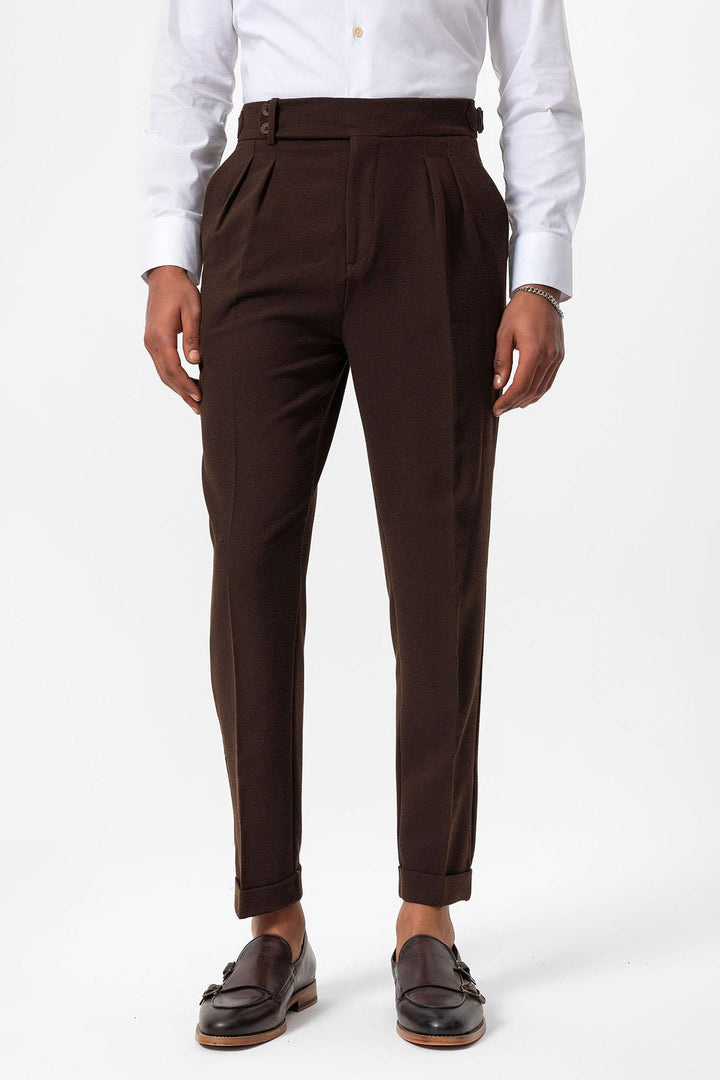 ANT High Waist Pleated Textured Men's Trousers - Beckum