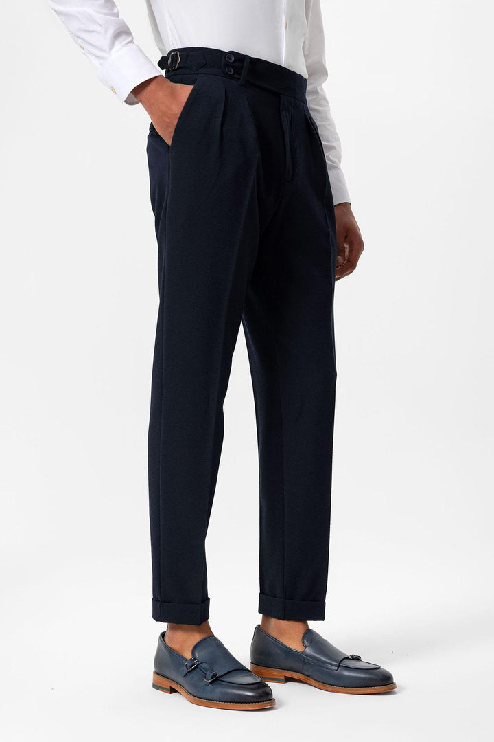 ANT High Waist Pleated Textured Men's Trousers - Kempten