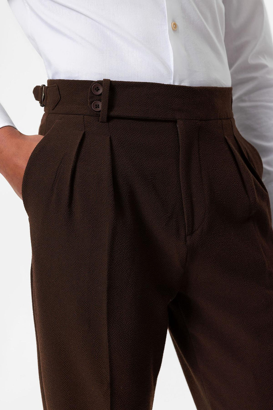 ANT High Waist Pleated Textured Men's Trousers - Beckum