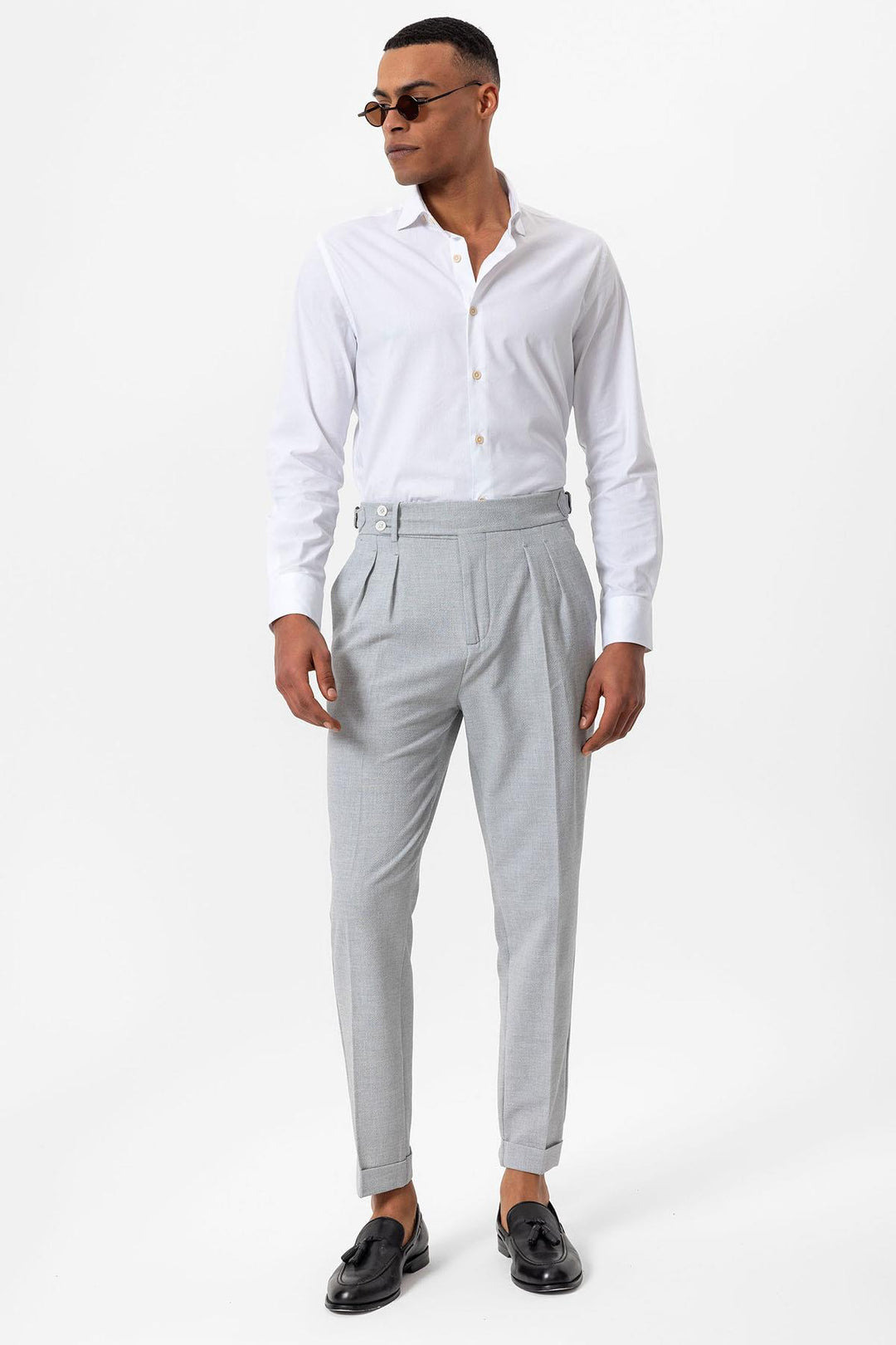 ANT High Waist Pleated Textured Men's Trousers - Frankenthal