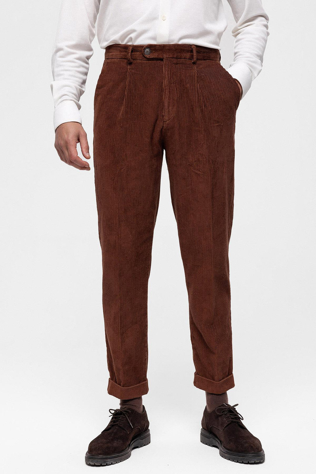 ANT High Waist Pleated Velvet Men's Trousers - Aguadilla