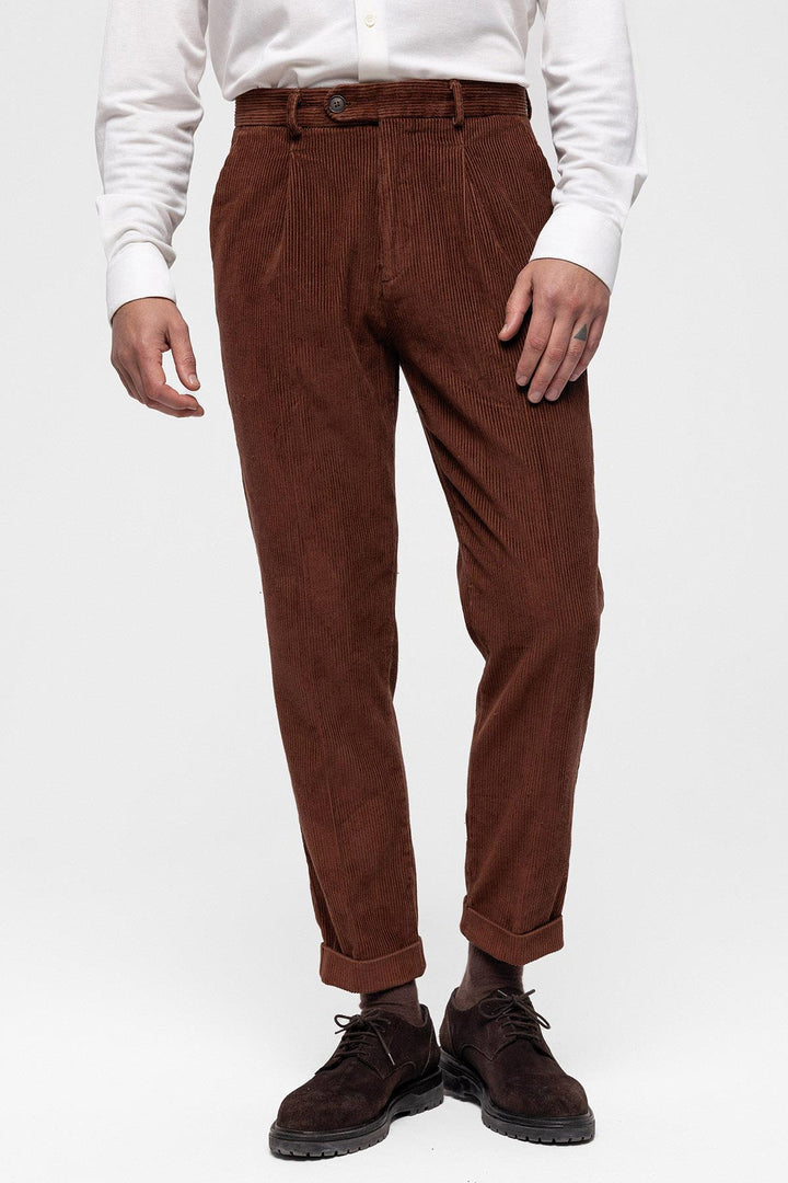 ANT High Waist Pleated Velvet Men's Trousers - Aguadilla