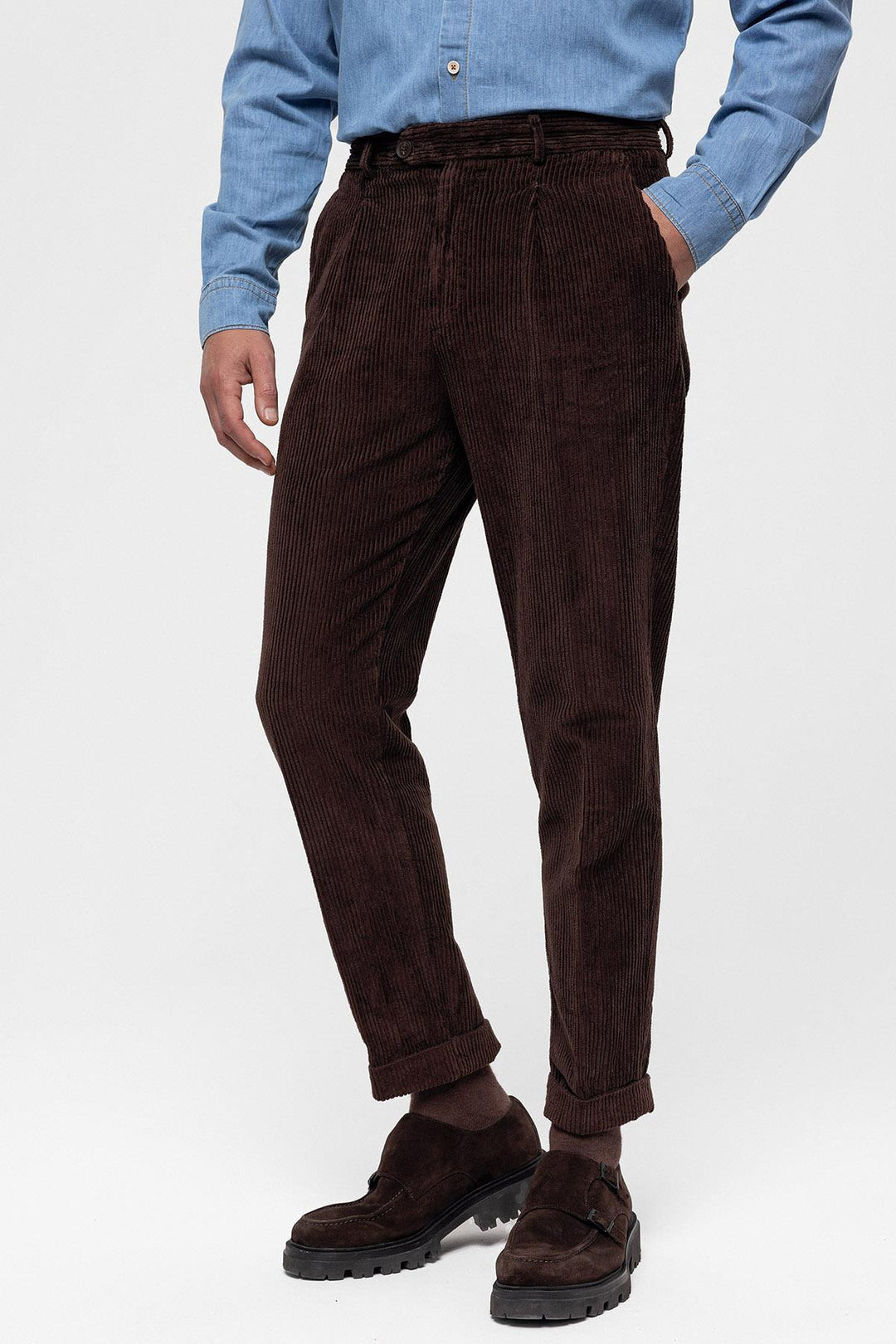 ANT High Waist Pleated Velvet Men's Trousers - Torrejón de Ardoz