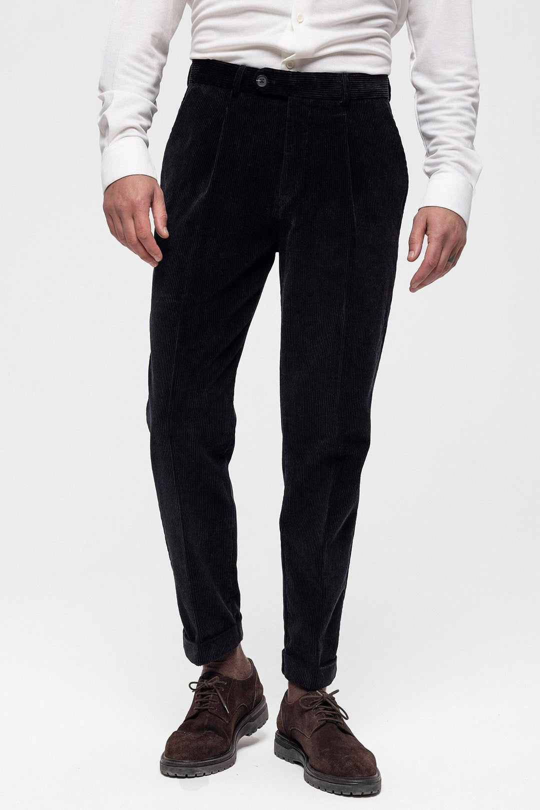 ANT High Waist Pleated Velvet Men's Trousers - San Bruno