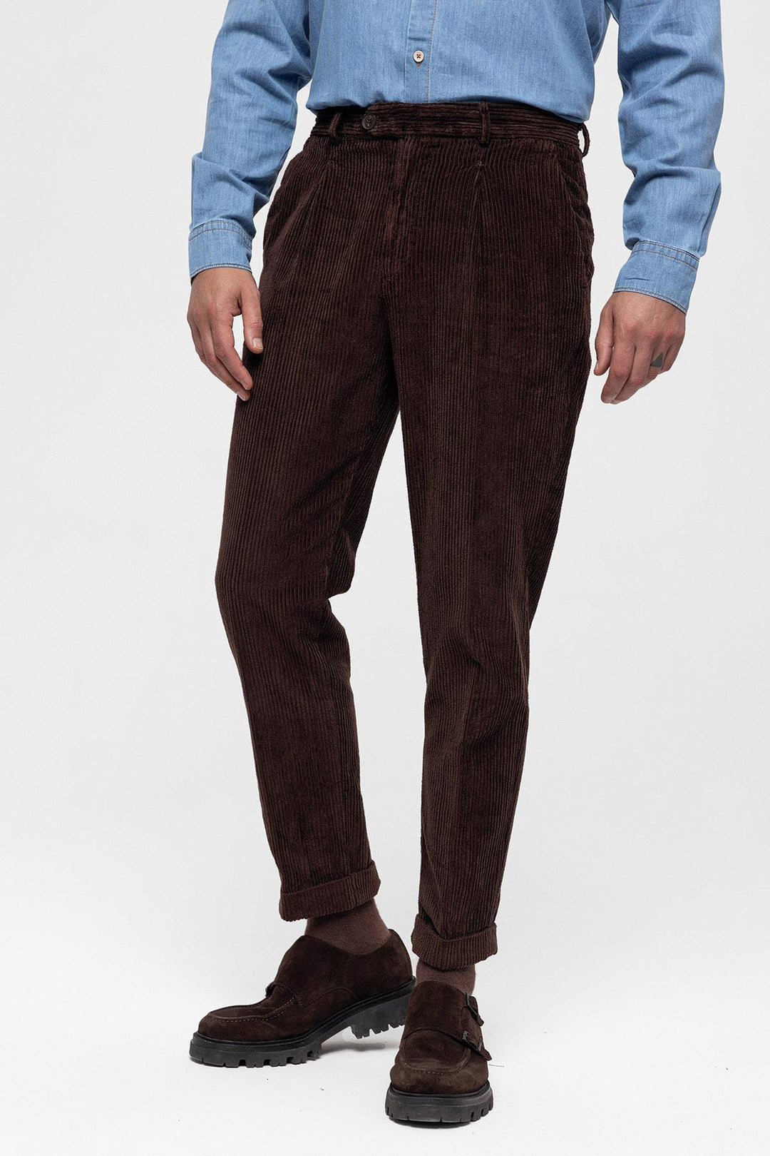 ANT High Waist Pleated Velvet Men's Trousers - Torrejón de Ardoz