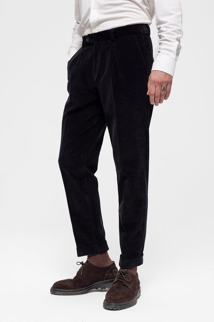 ANT High Waist Pleated Velvet Men's Trousers - San Bruno