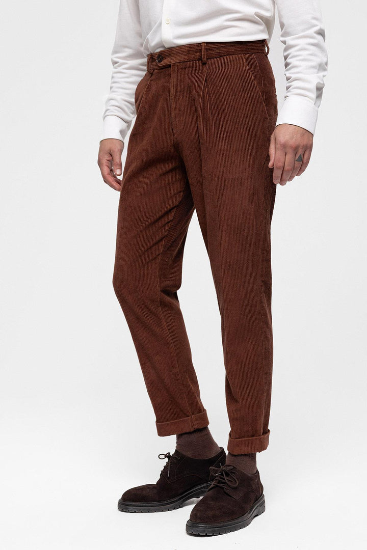 ANT High Waist Pleated Velvet Men's Trousers - Aguadilla