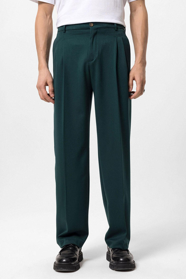 ANT High Waist Pleated Comfortable Fit Men's Trousers - Duluth