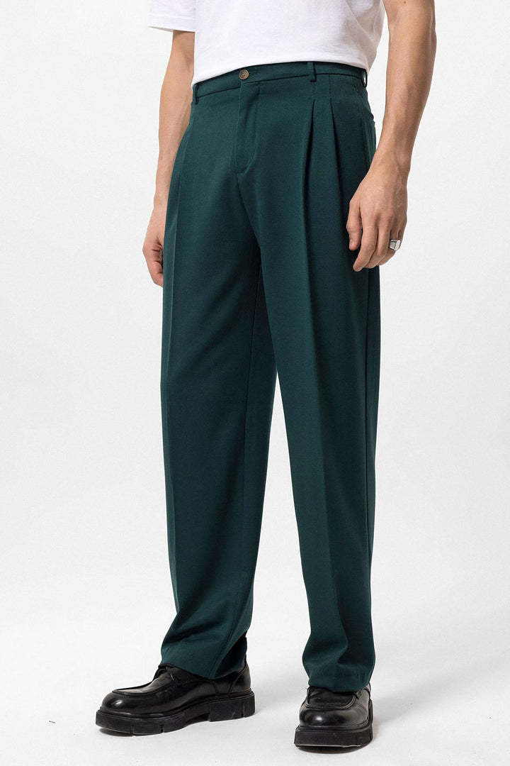 ANT High Waist Pleated Comfortable Fit Men's Trousers - Duluth