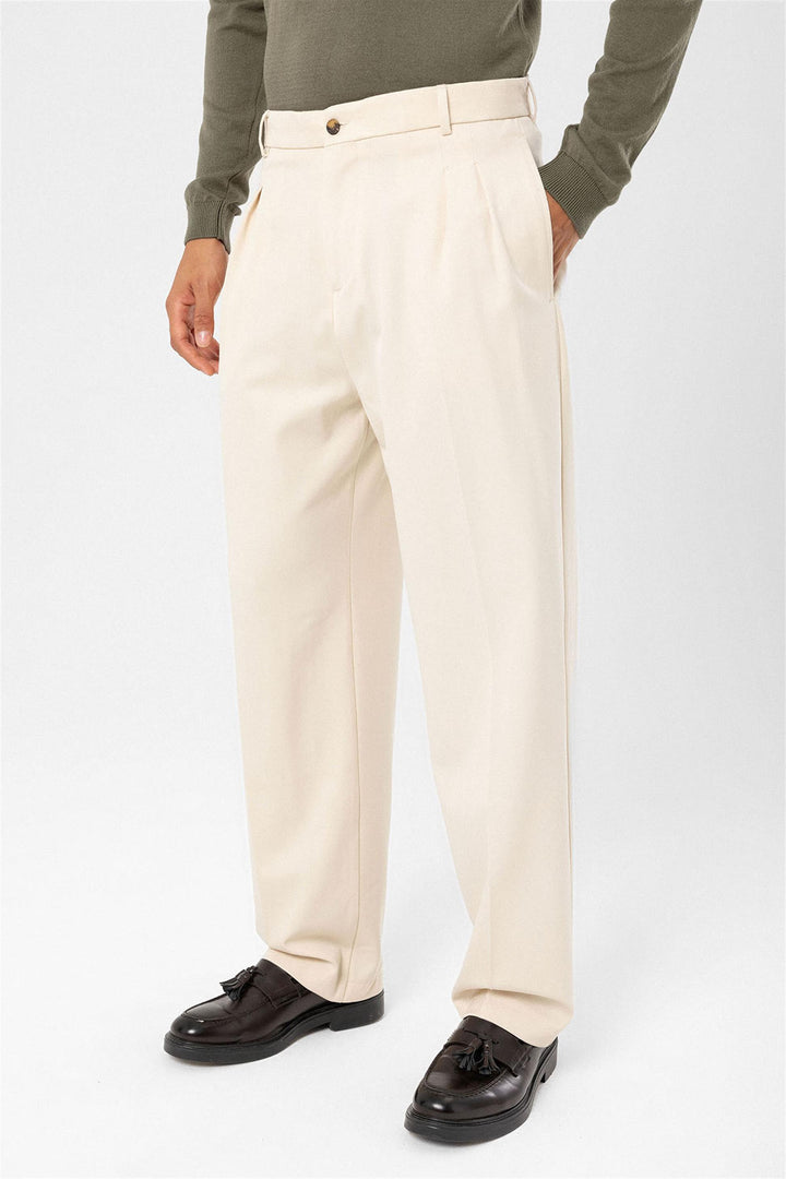 ANT High Waist Pleated Comfortable Fit Men's Trousers - East Orange