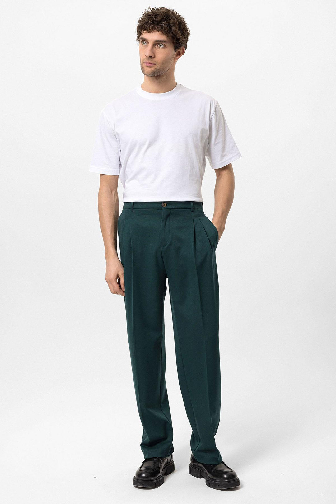 ANT High Waist Pleated Comfortable Fit Men's Trousers - Duluth