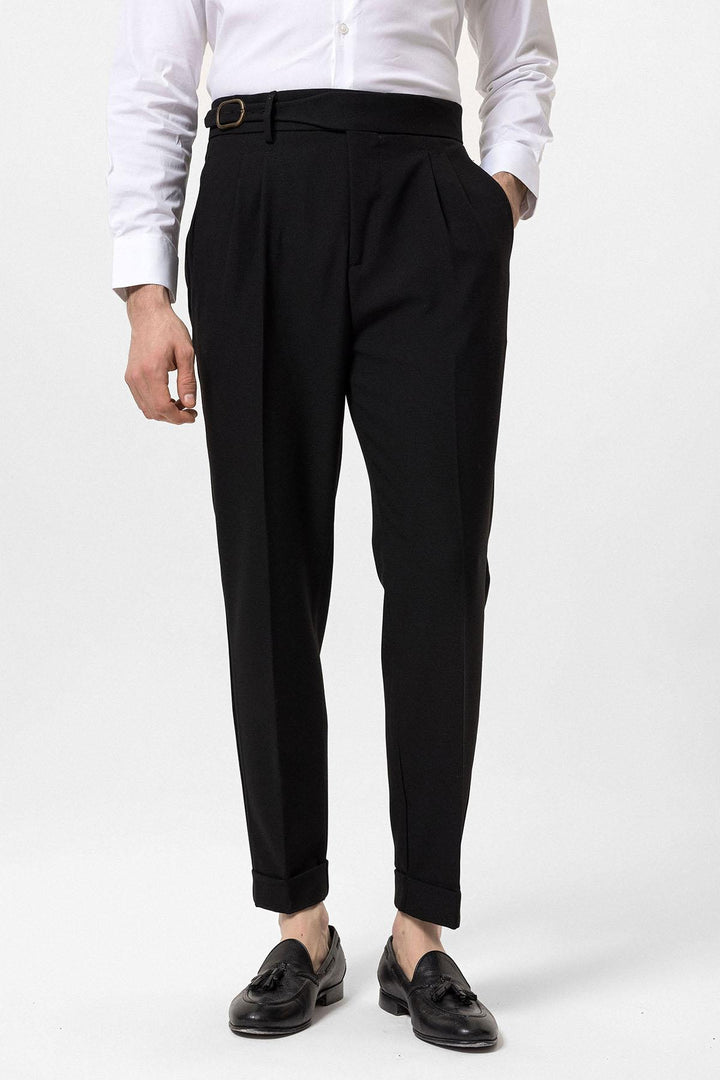 ANT High Waist Pleated Buckle Detailed Men's Trousers - Évreux