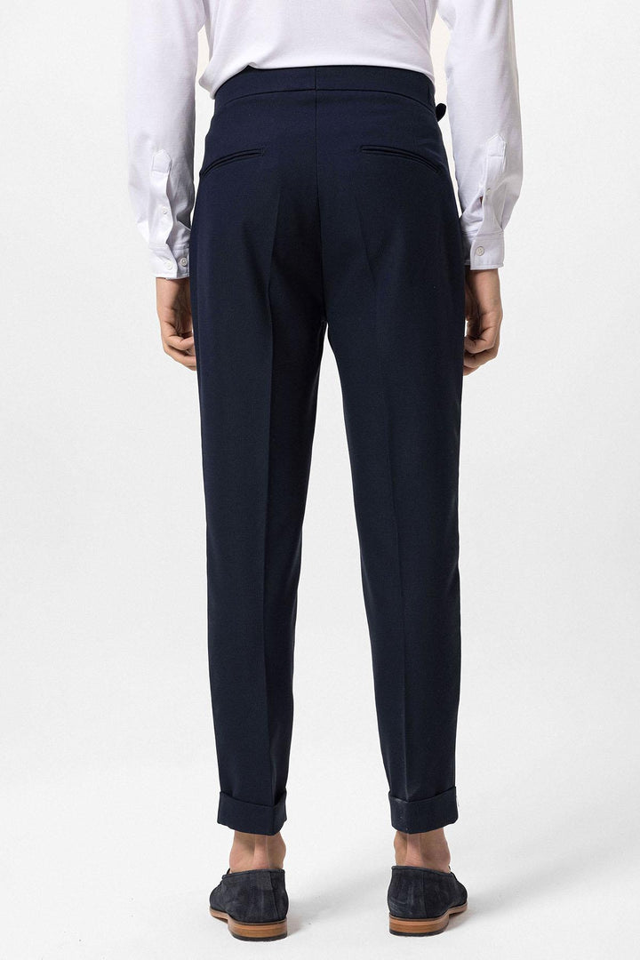 ANT High Waist Pleated Buckle Detailed Men's Trousers - Coconut Creek