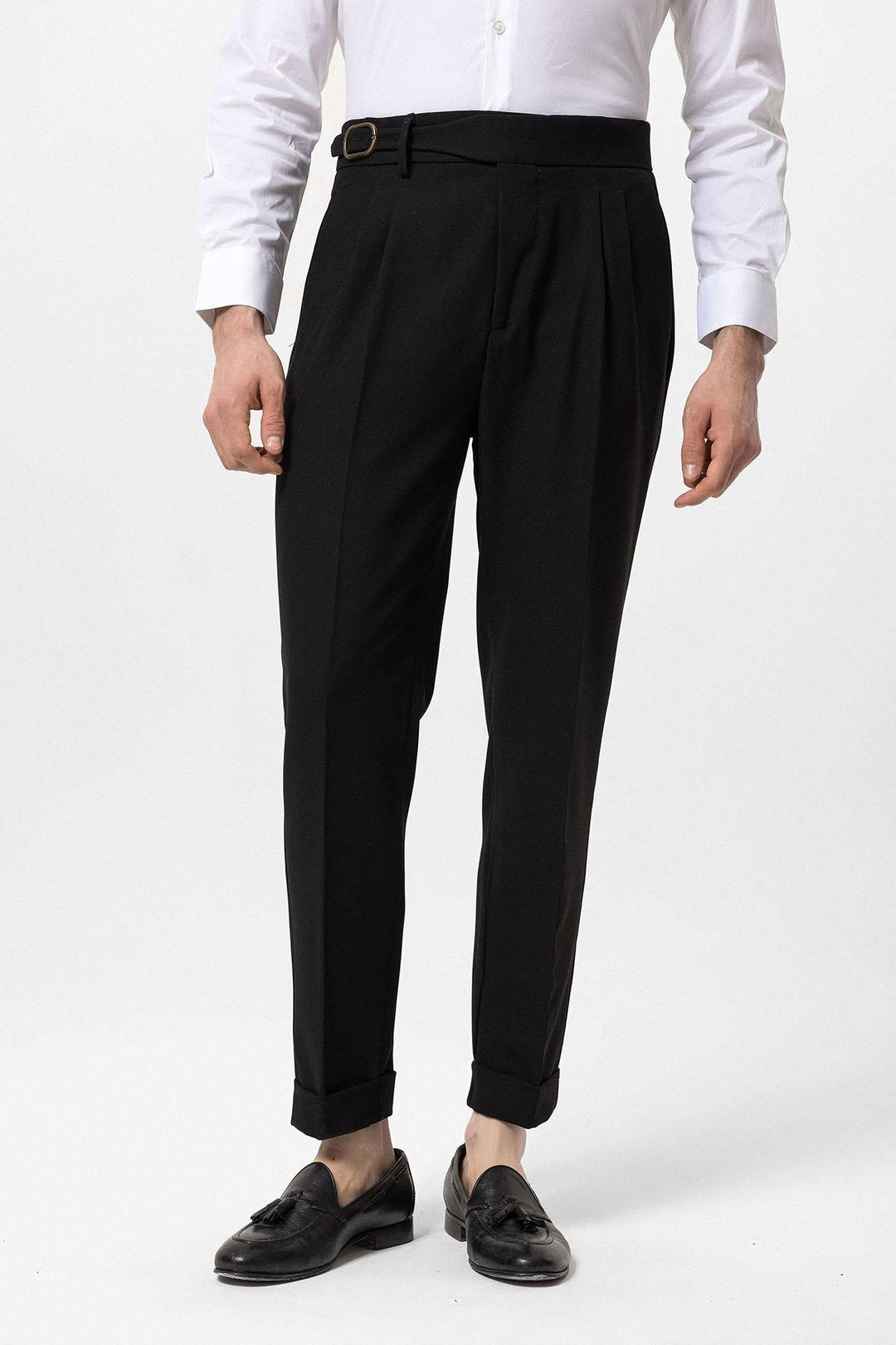 ANT High Waist Pleated Buckle Detailed Men's Trousers - Évreux