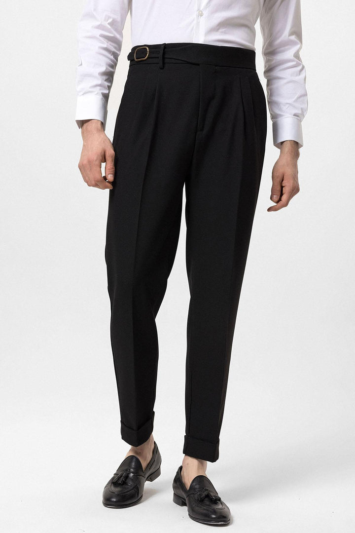 ANT High Waist Pleated Buckle Detailed Men's Trousers - Évreux