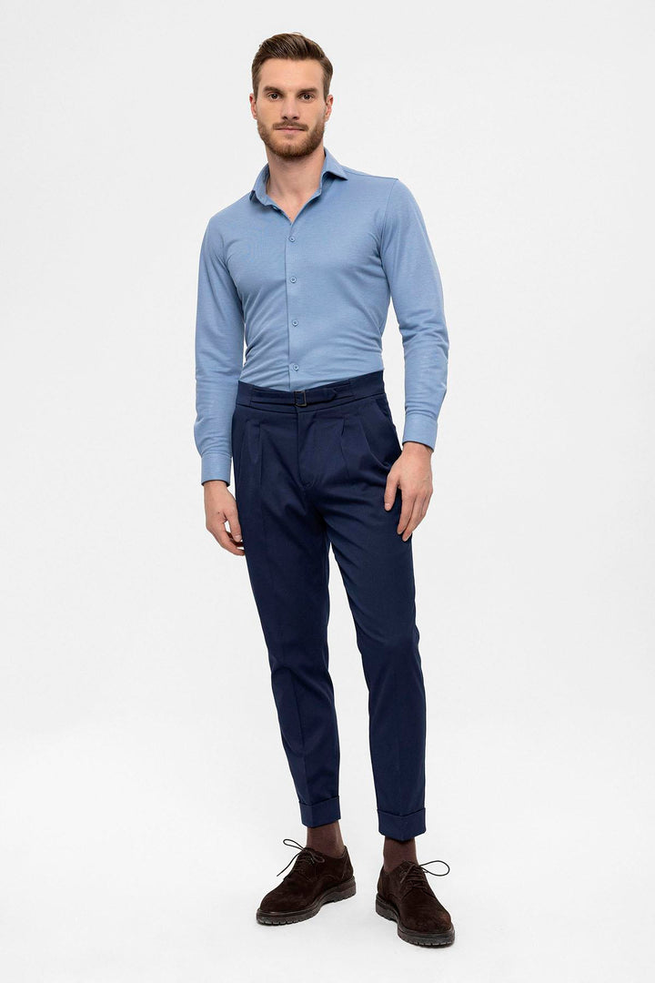 ANT High Waist Buckle Detailed Men's Trousers - Athens