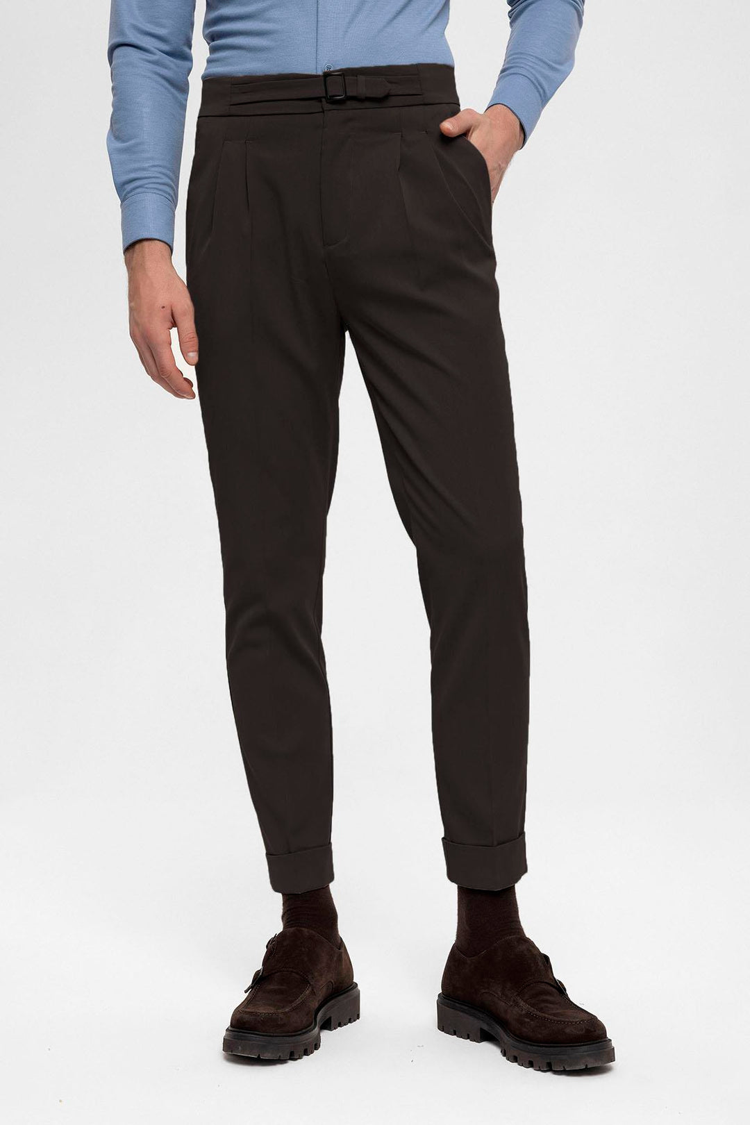 ANT High Waist Buckle Detailed Men's Trousers - Wausau