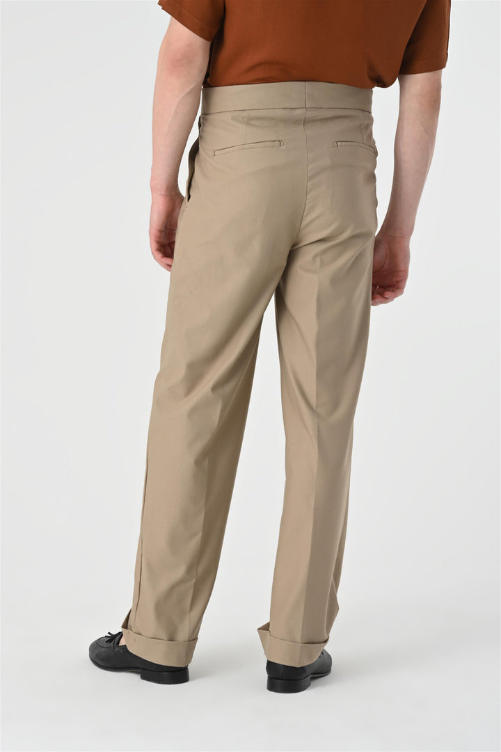 ANT High Waist Buckle Detail Pleated Men's Trousers - Peachtree City