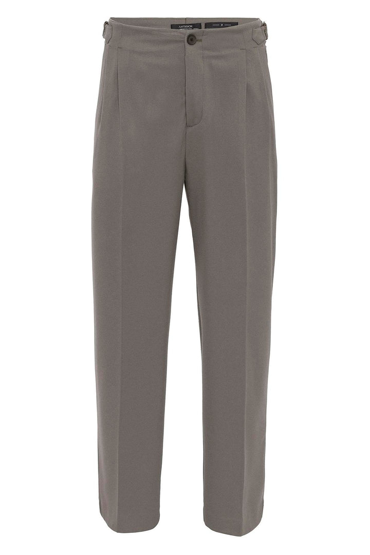 ANT High Waist Buckle Detailed Comfortable Fit Men's Trousers - Walnut Creek