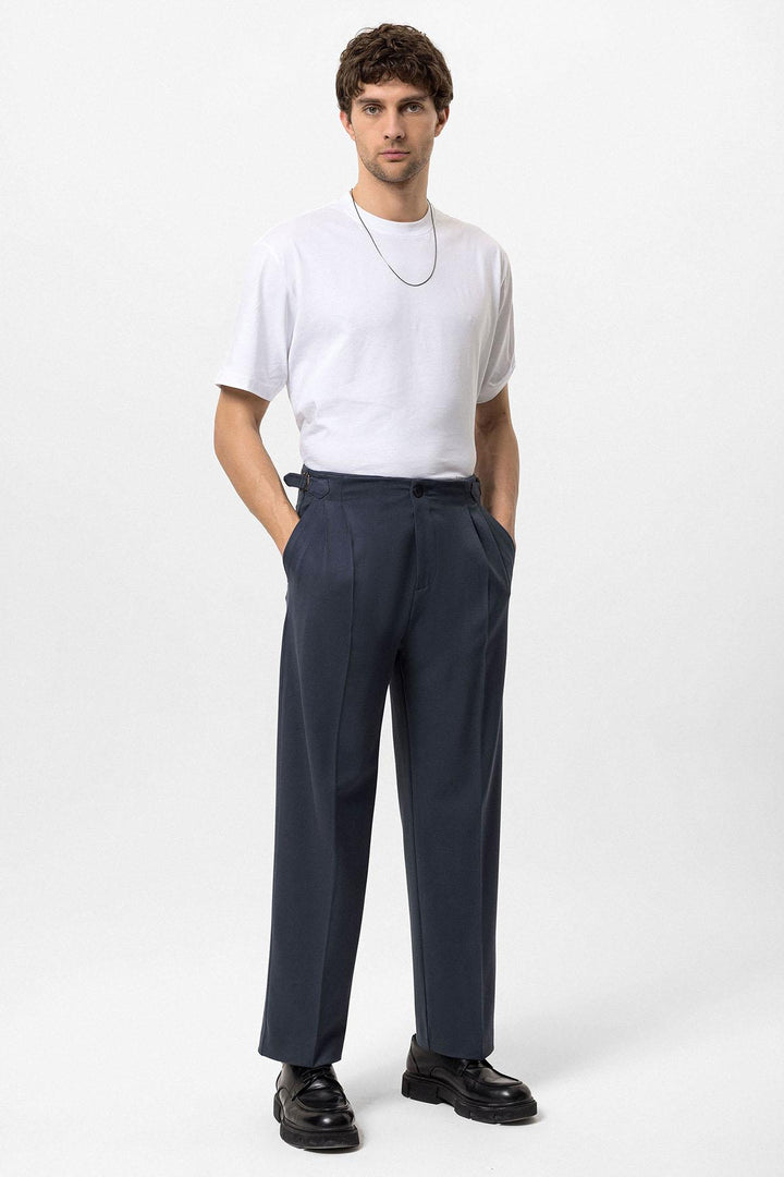 ANT High Waist Buckle Detailed Comfortable Fit Men's Trousers - Chalon-sur-Saône