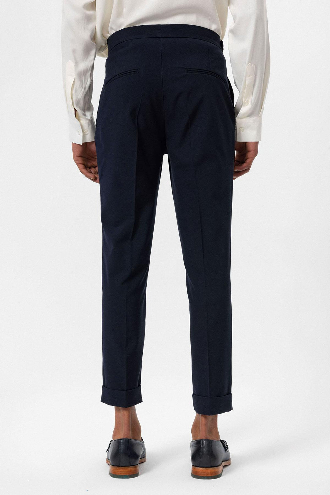 ANT High Waist Buckle Closure Pleated Men's Trousers - La Louvière