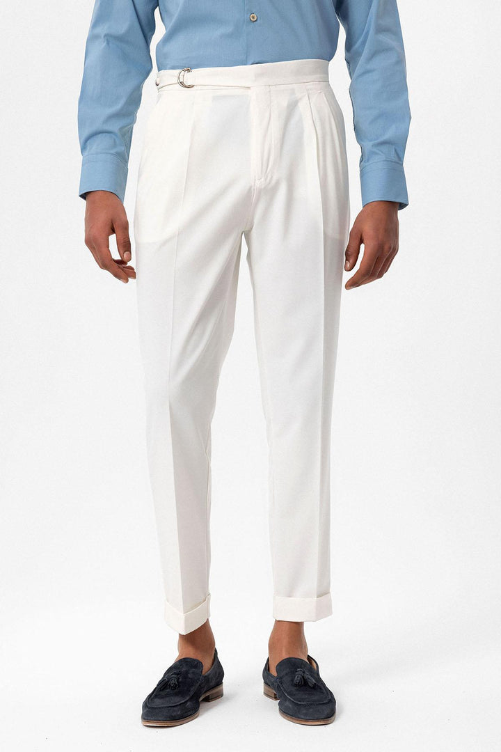 ANT High Waist Buckle Closure Pleated Men's Trousers - Sacramento