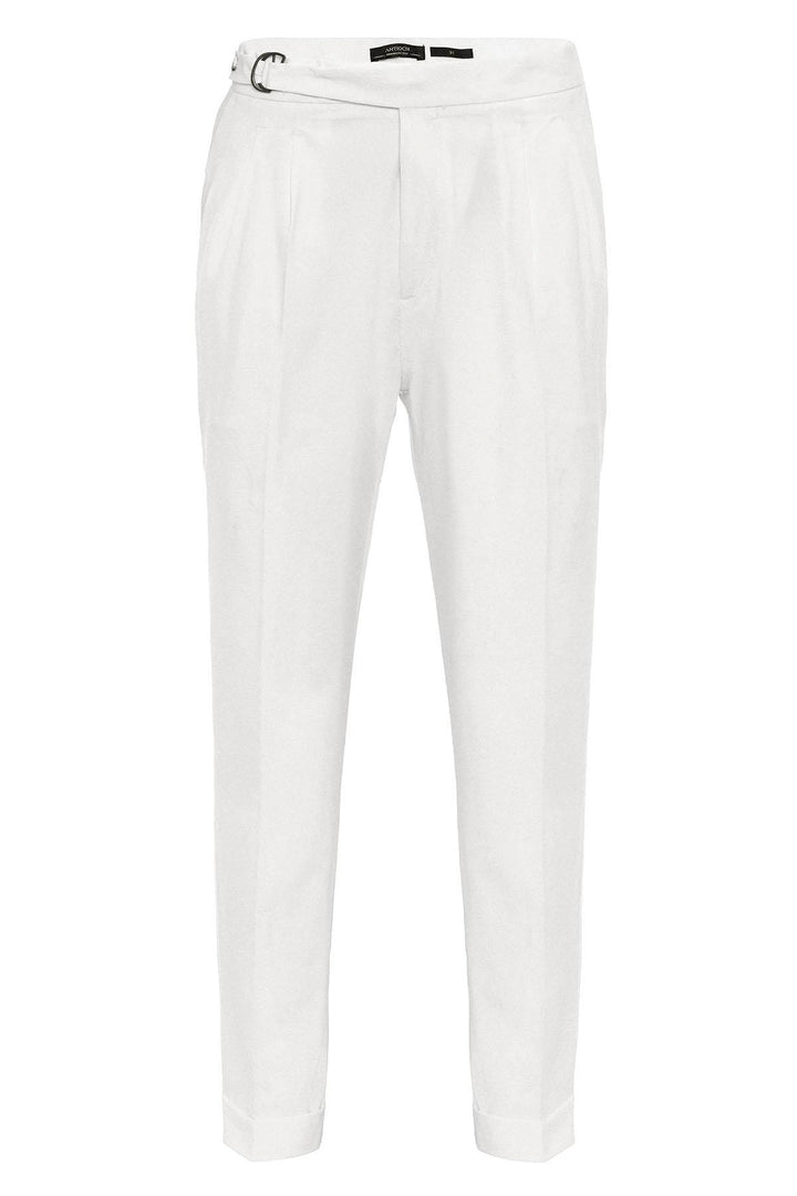 ANT High Waist Buckle Closure Pleated Men's Trousers - Sacramento