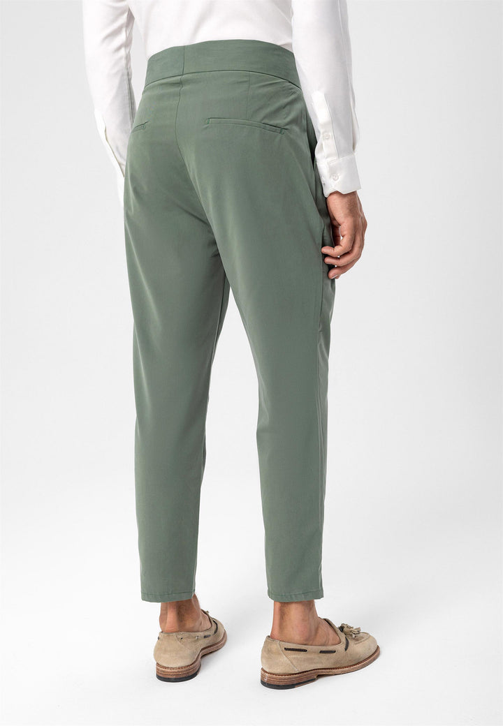 ANT High Waist Buckle Belt Pleated Fabric Trousers - Lincoln