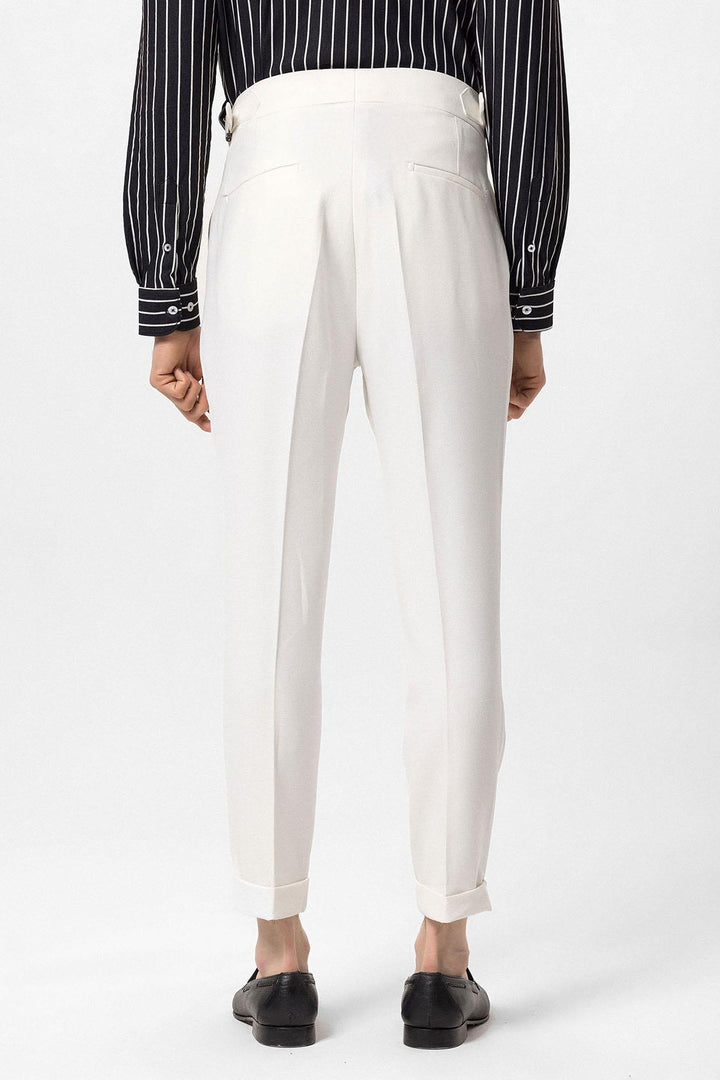 ANT High Waist Side Buckled Pleated Fabric Trousers - Westerville