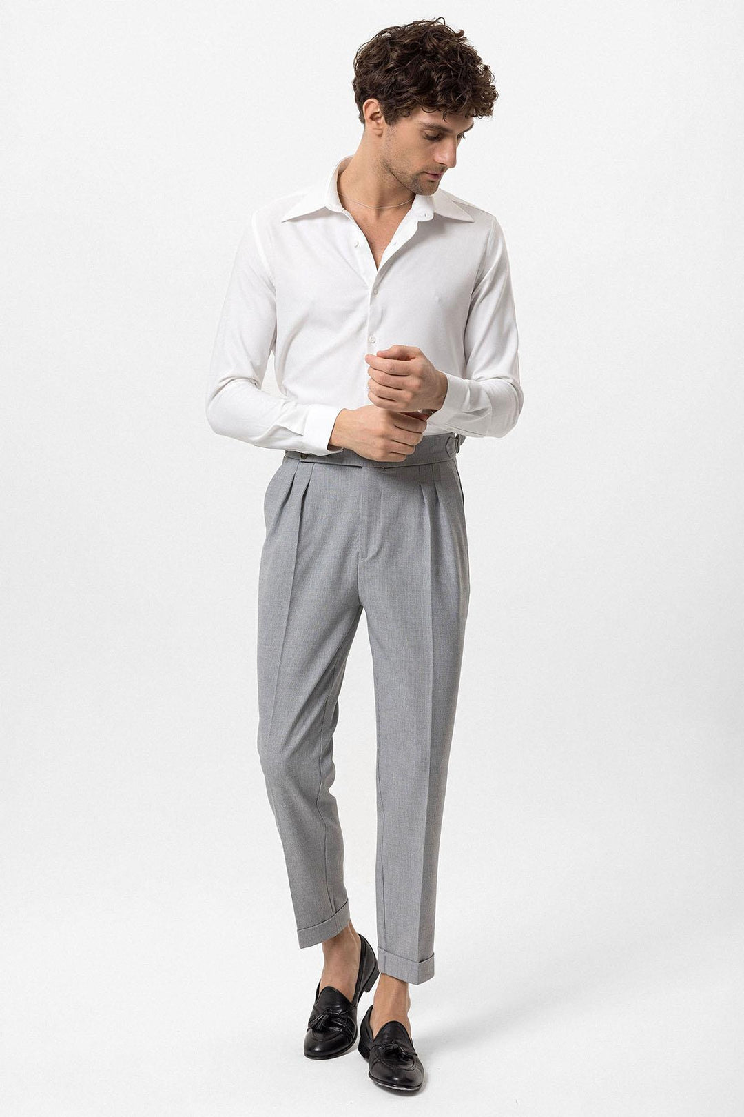 ANT High Waist Side Buckled Pleated Fabric Trousers - Haarlem