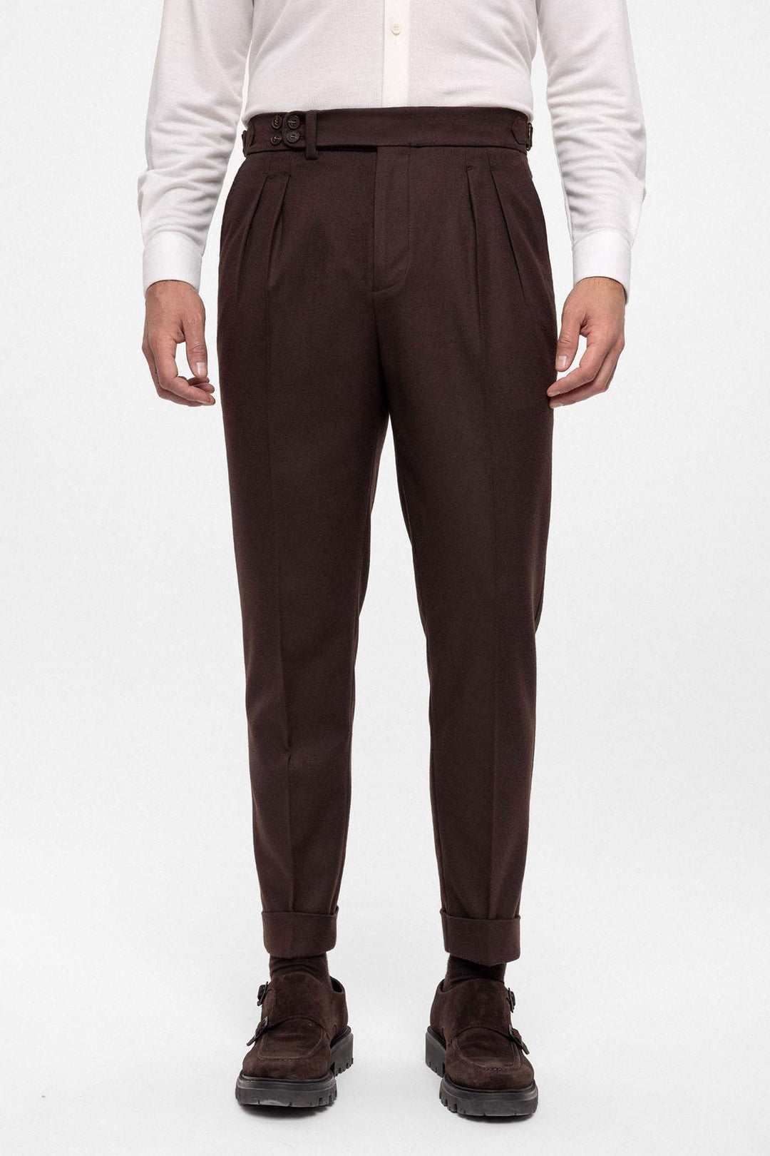 ANT Wool Look High Waist Pleated Men's Trousers - Cascina